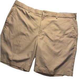 Peter Millar Golf Shorts‎ Mens 40 Khaki Tan Performance Polyester Flat Front